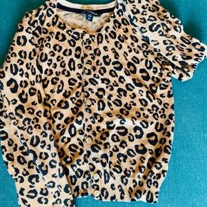 Leopard designed button down sweater